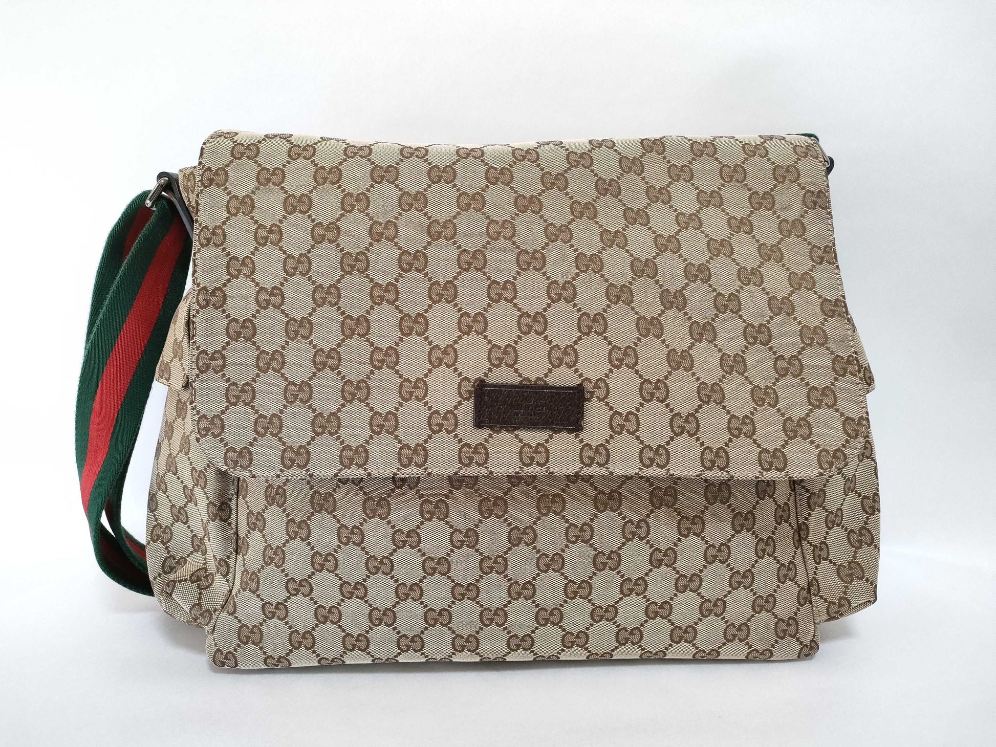 GUCCI GG Canvas Sherry Double Pocket Shoulder Bag