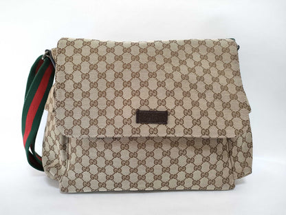 GUCCI GG Canvas Sherry Double Pocket Shoulder Bag