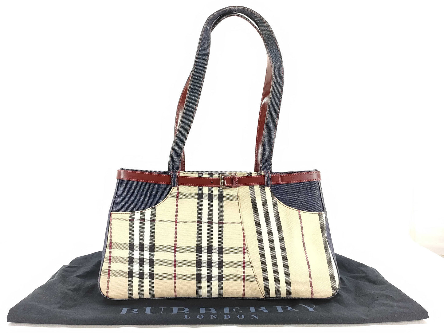 BURBERRY denim handbag tote bag