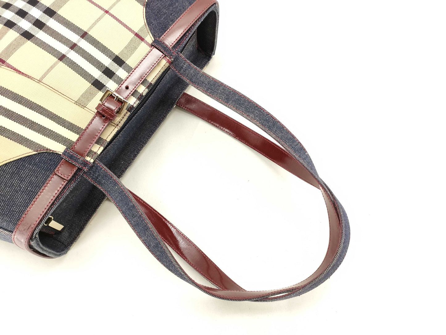 BURBERRY denim handbag tote bag