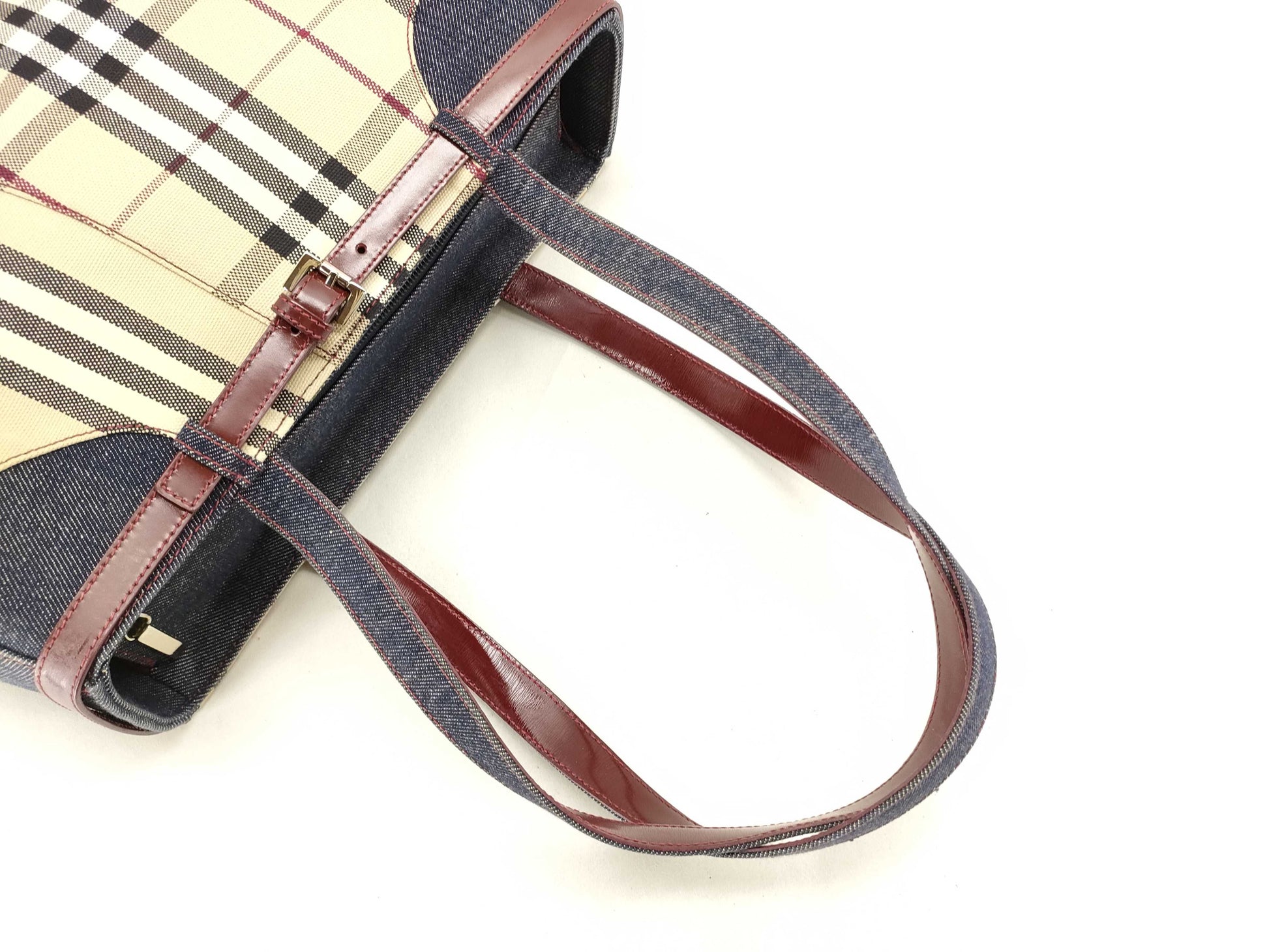 BURBERRY denim handbag tote bag