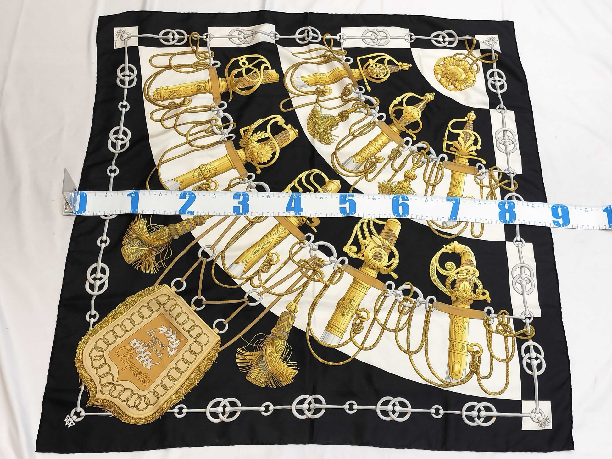 HERMES Scarf Carre Black Scarf