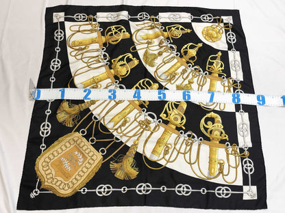 HERMES Scarf Carre Black Scarf