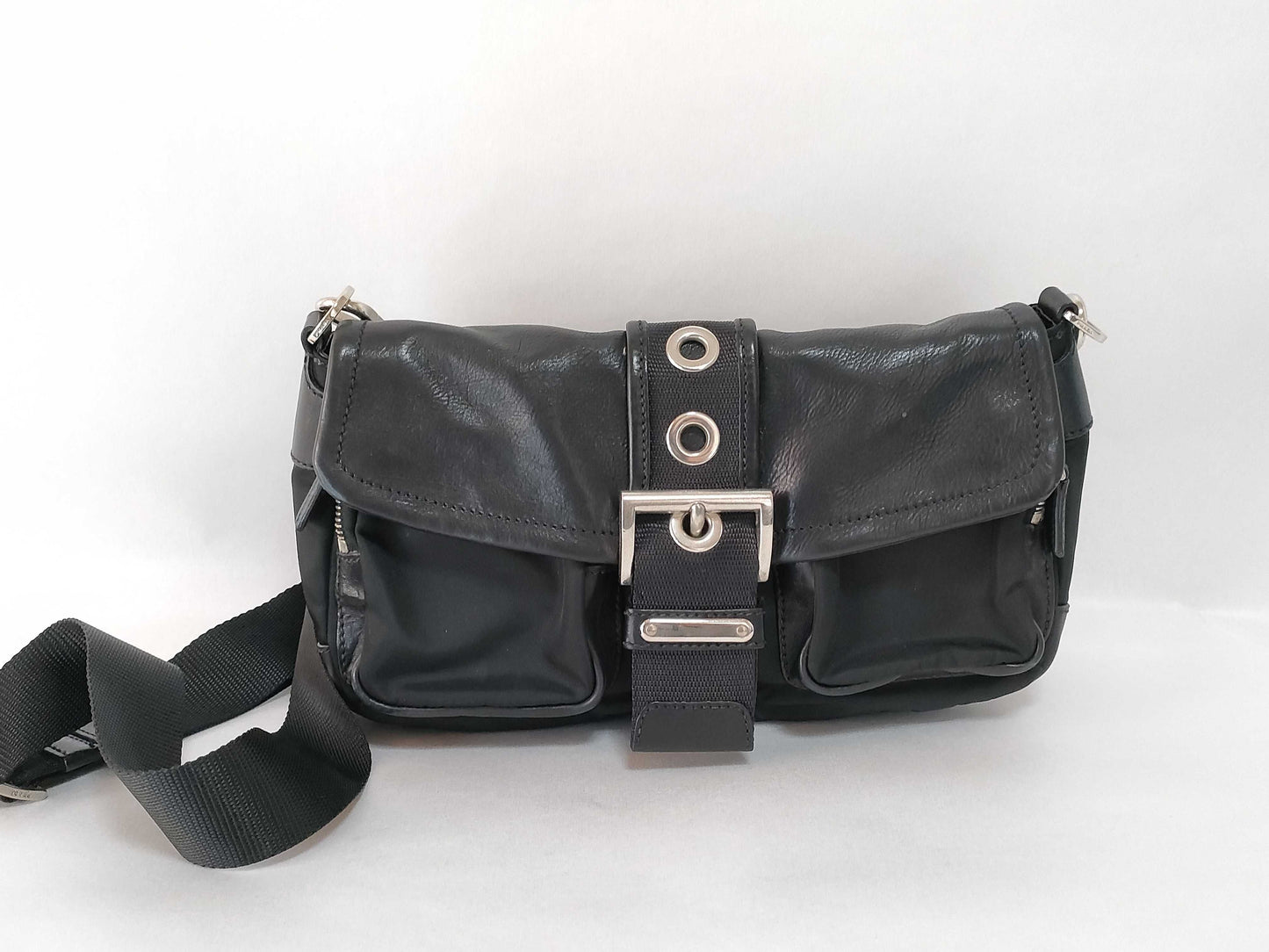 PRADA Nylon Prada Nylon Leather Shoulder Bag Shoulder Bag