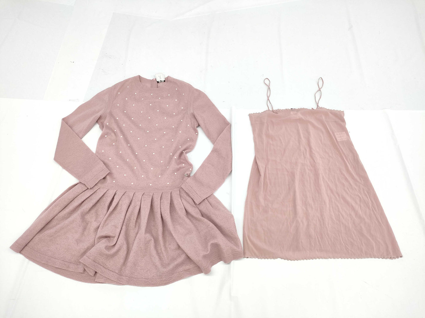 CHANEL CHANEL Pearl Knit Dress Size 44 Dress