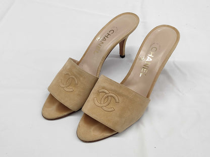 CHANEL CHANEL Coco Mark Mules Size 38 Sandals
