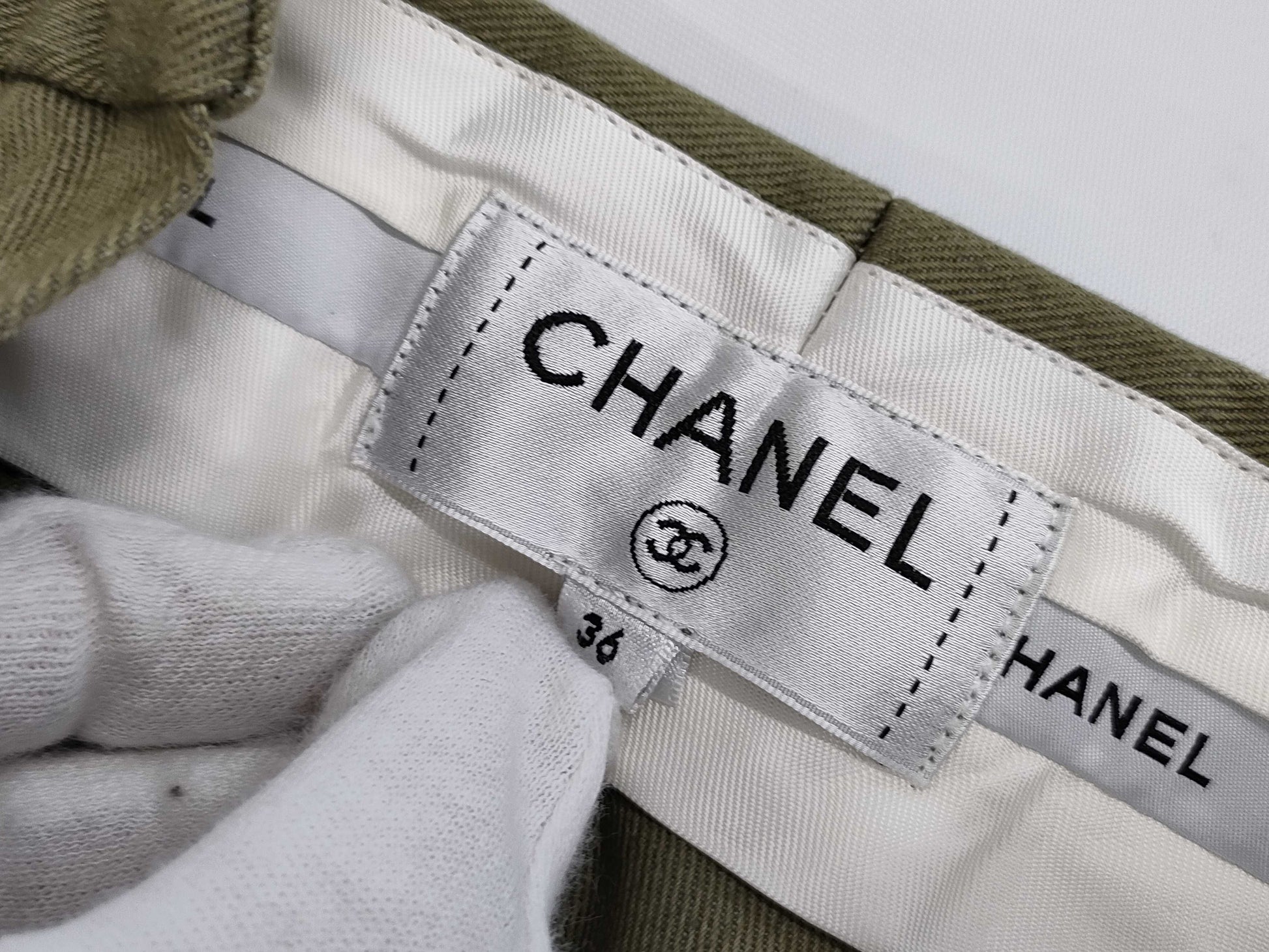 CHANEL CHANEL Khaki Wide Pants Size 36 Pants