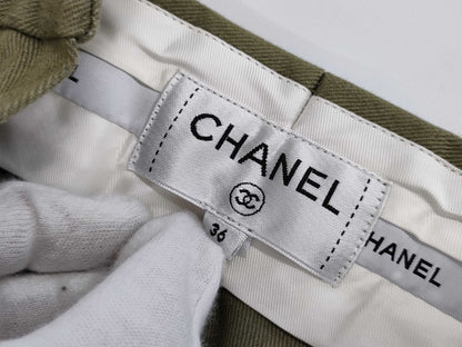 CHANEL CHANEL Khaki Wide Pants Size 36 Pants