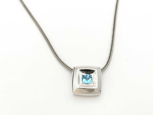 TASAKI Color Stone Sterling Silver 9.2g Necklace 