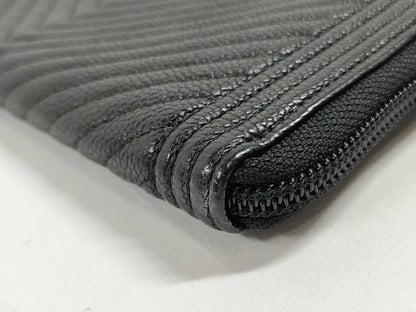 CHANEL Boy Caviar Skin Black Long Wallet, 24th Series, with Seal