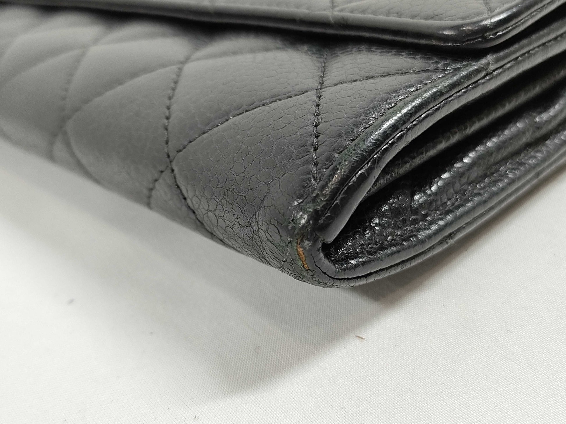 CHANEL CHANEL Matelasse Caviar Leather Long Wallet, 19th Series, Cards and Stickers Included, Wallet