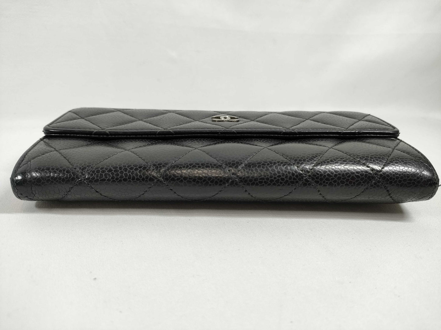 CHANEL CHANEL Matelasse Caviar Leather Long Wallet, 19th Series, Cards and Stickers Included, Wallet