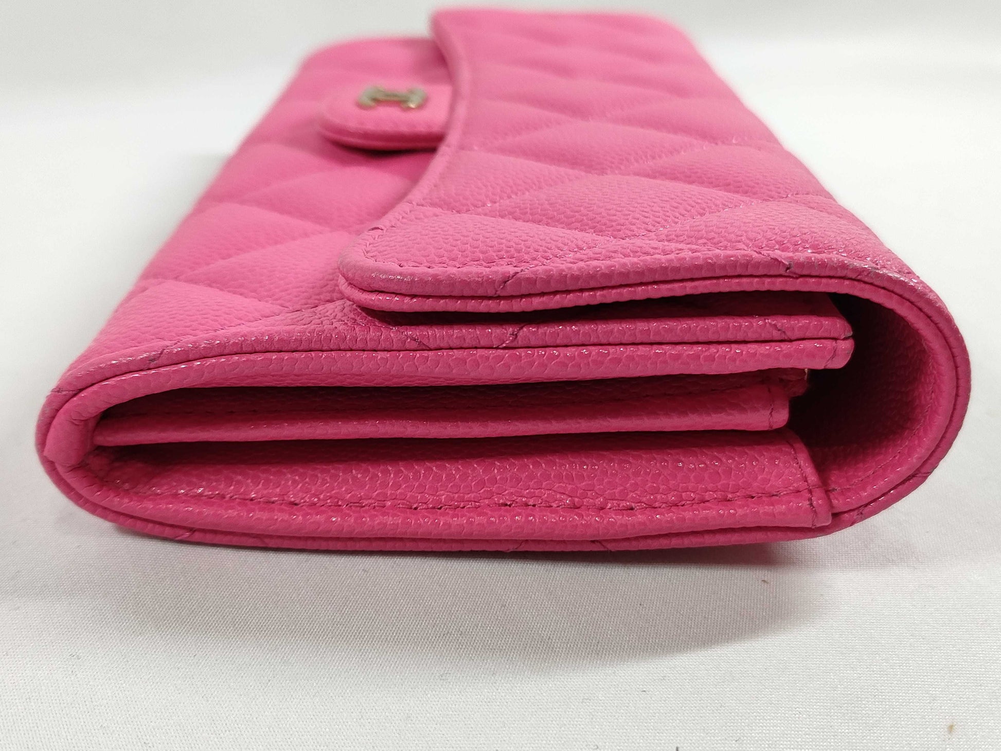 CHANEL CHANEL Matelasse Caviar Leather Long Wallet, Random Number, Pink