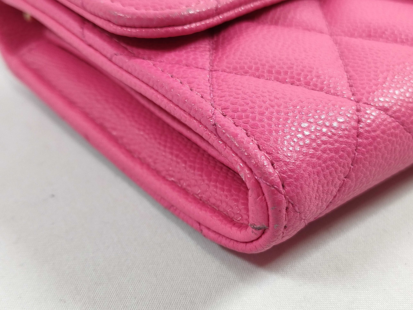 CHANEL CHANEL Matelasse Caviar Leather Long Wallet, Random Number, Pink