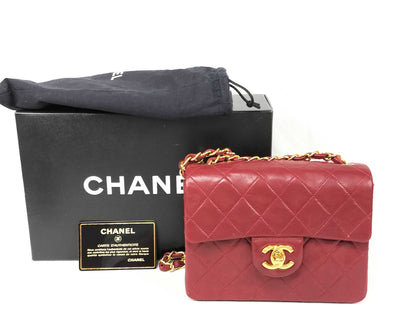 CHANEL Matelasse CHANEL Mini Matelasse Bordeaux Chain Shoulder Bag, No. 4, Box, Bag, Card, and Sticker Included