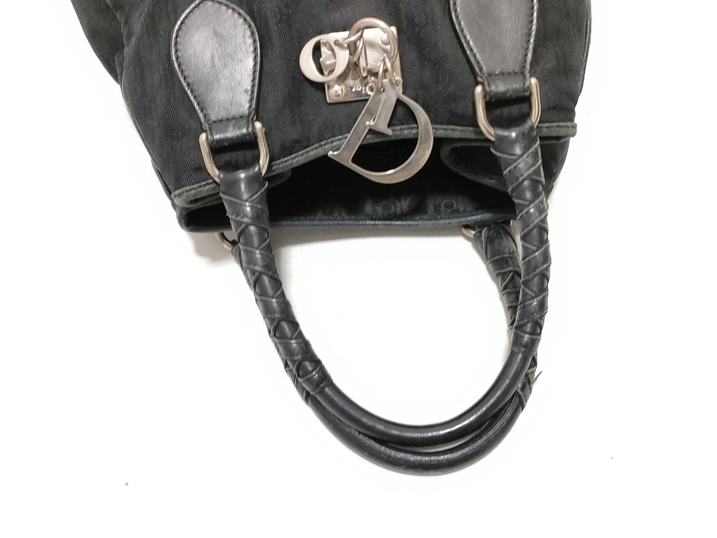 Dior Trotter Christian Dior Tote Bag Lovely Trotter All-Over Print Charm Black Handbag