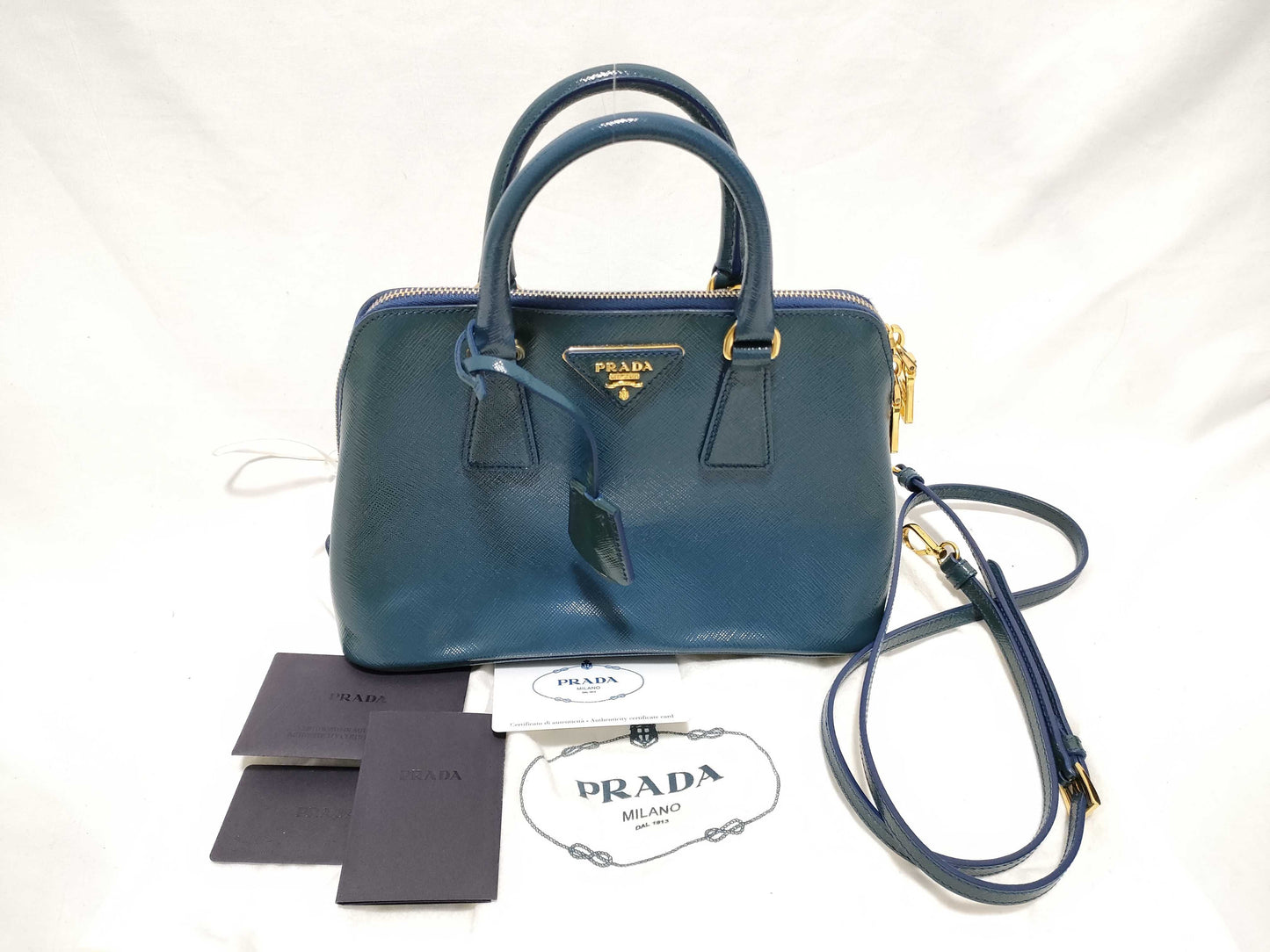 PRADA Prada Handbag Shoulder Bag 2-Way Triangle Logo with Warranty