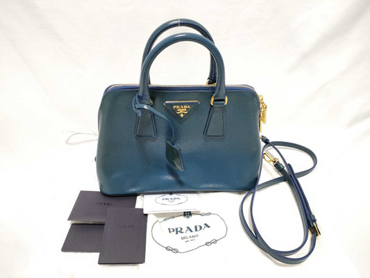 PRADA Prada Handbag Shoulder Bag 2-Way Triangle Logo with Warranty