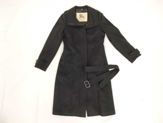 BURBERRY London Long Wool Cashmere Blend 40 Belted Coat