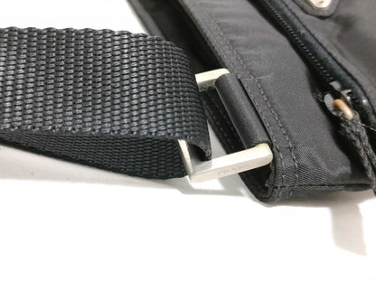 PRADA Nylon Prada Shoulder Bag with Triangle Logo, Black