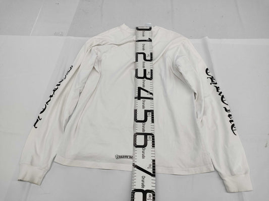 CHROME HEARTS Long T-Shirt with Neck Logo and Sleeve Logo, White, XL