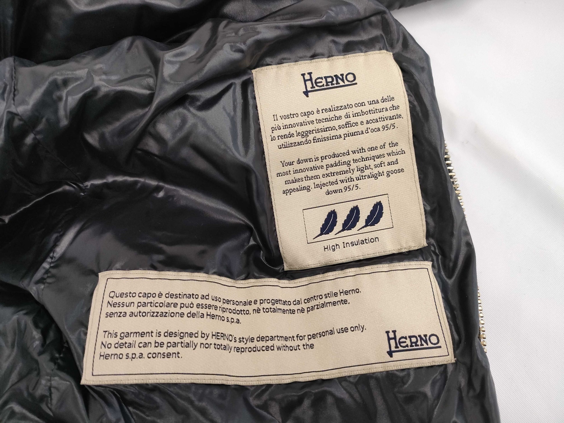 Herno Down Jacket, Long Down Coat, PI0372D, Black, Size 40