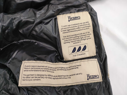 Herno Down Jacket, Long Down Coat, PI0372D, Black, Size 40