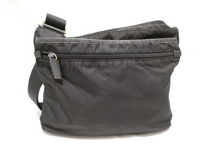 PRADA Nylon Prada Shoulder Bag with Triangle Logo, Black