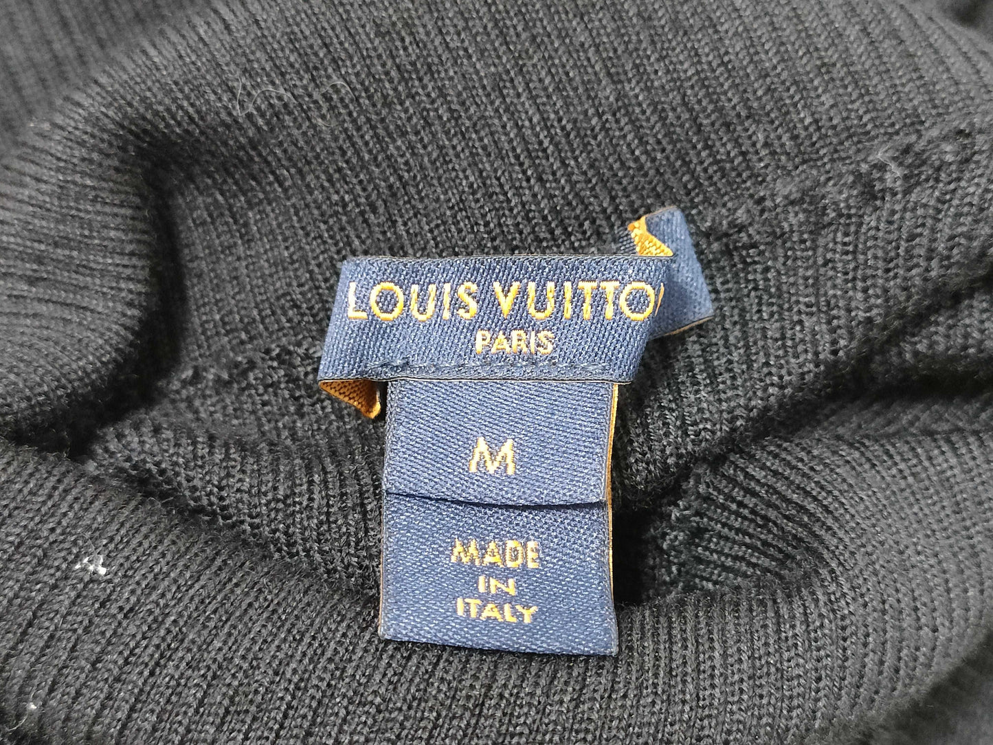 LOUIS VUITTON Knit Sweater Turtleneck Logo Black RW182B M Tops