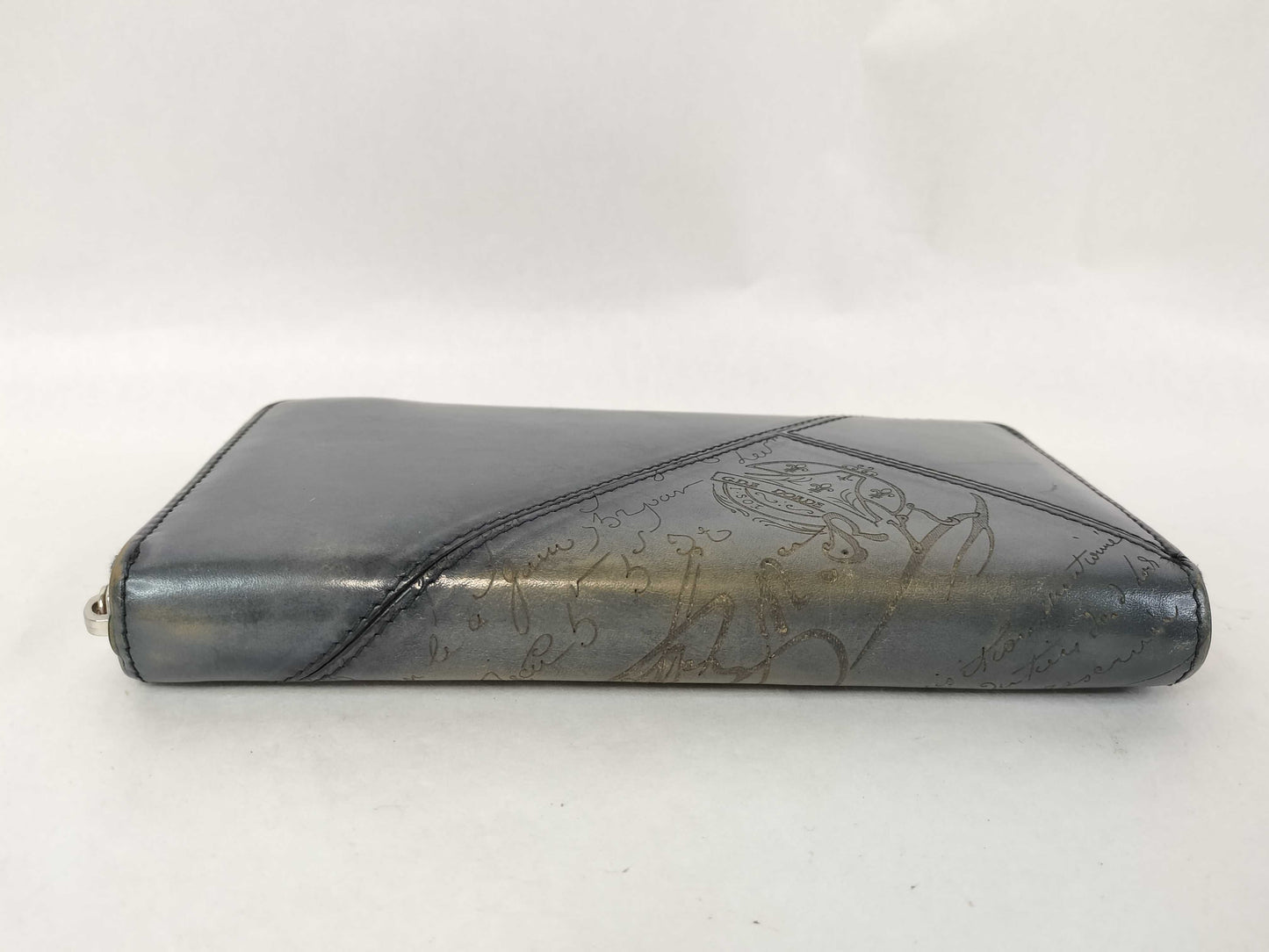Berluti Calligraphy Long Wallet with Round Zipper