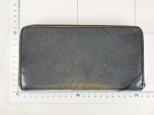 Berluti Calligraphy Long Wallet with Round Zipper