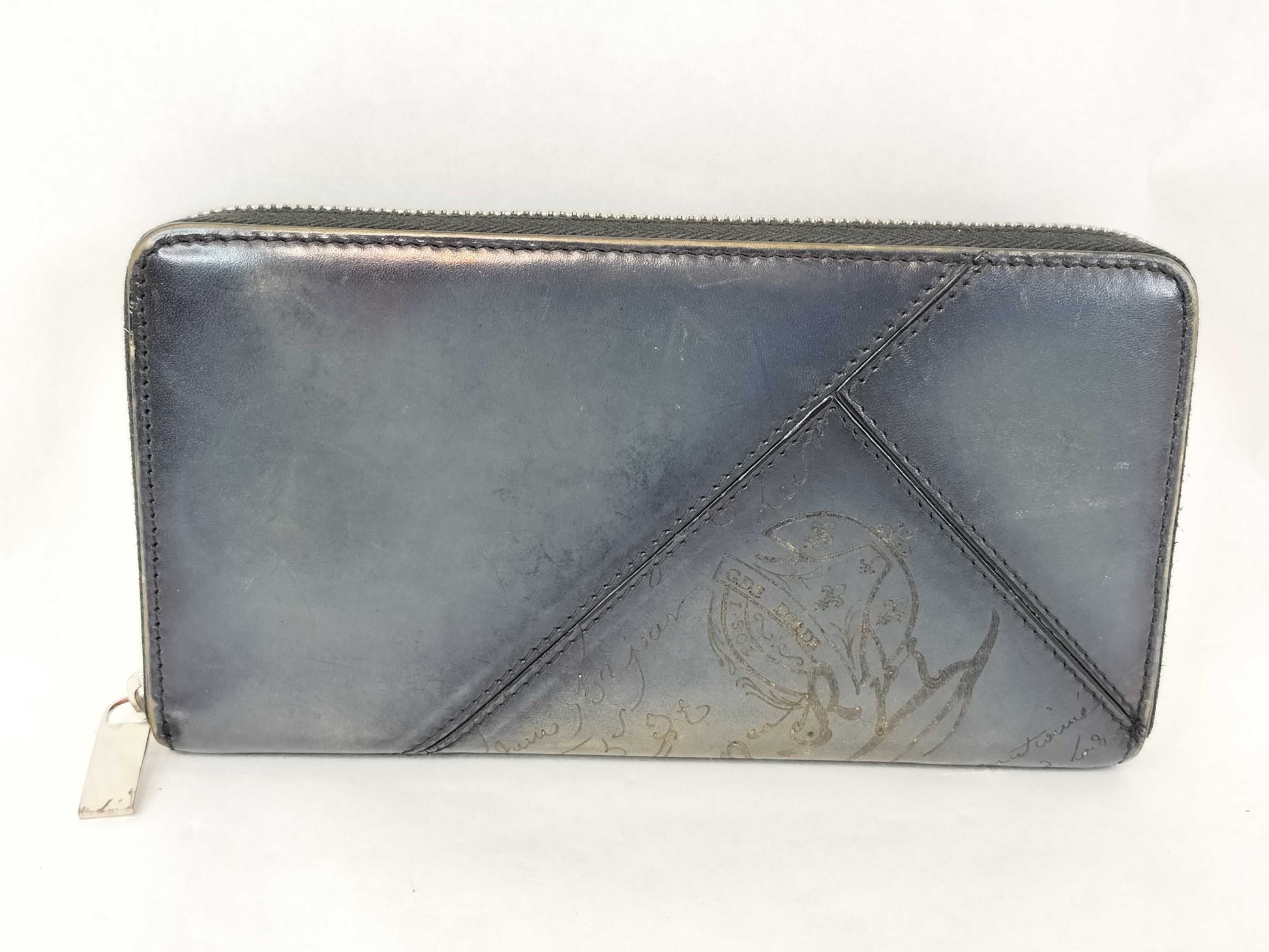 Berluti Calligraphy Long Wallet with Round Zipper