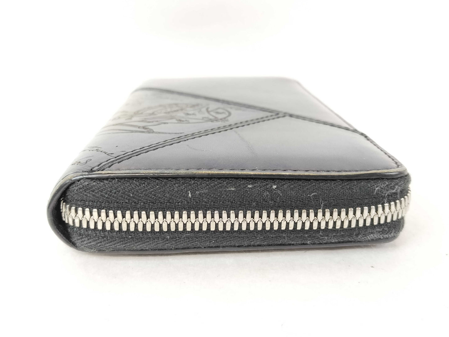 Berluti Calligraphy Long Wallet with Round Zipper