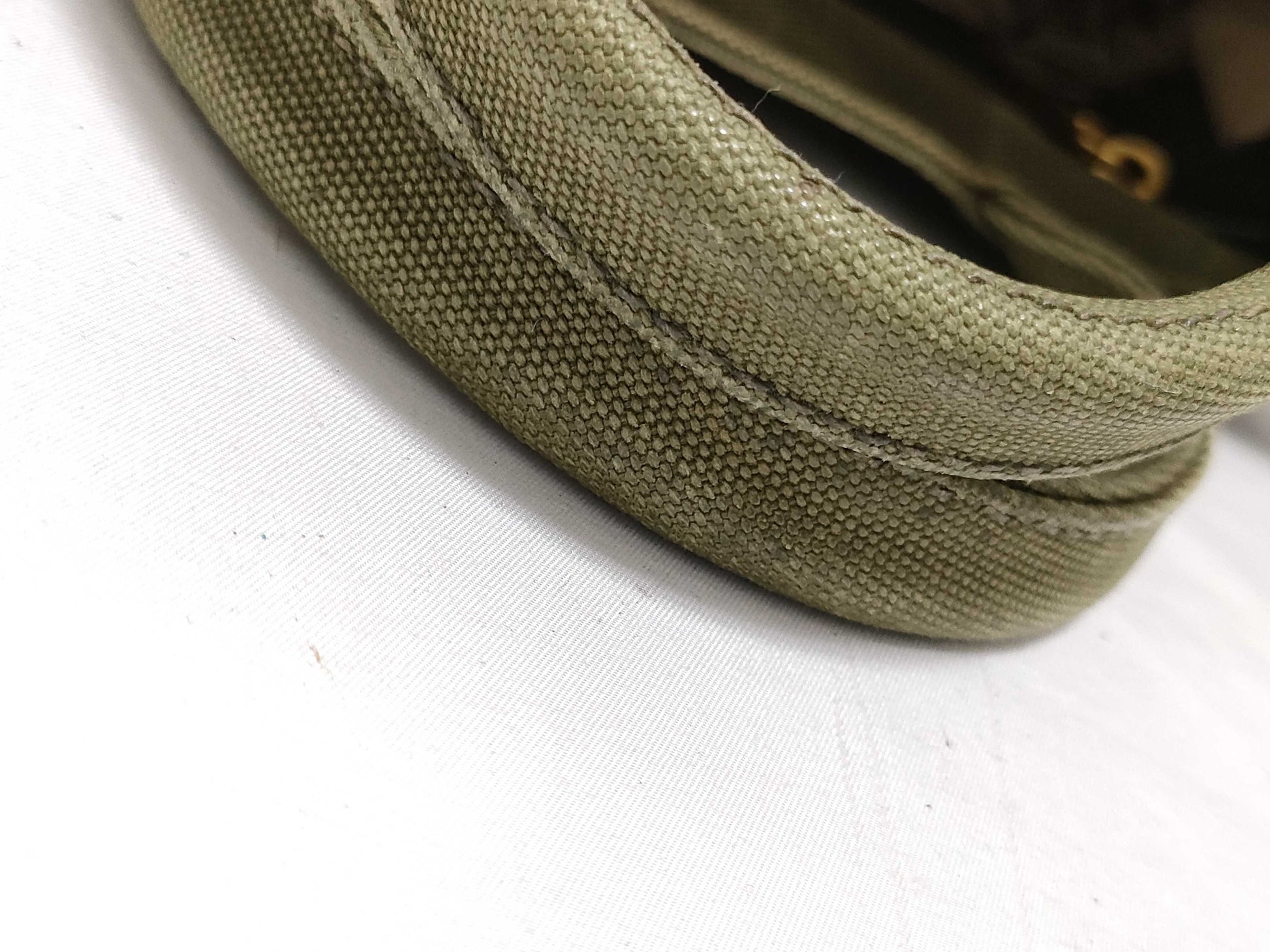 PRADA Prada Handbag Canapa Denim Stud Triangle Logo Tote Bag