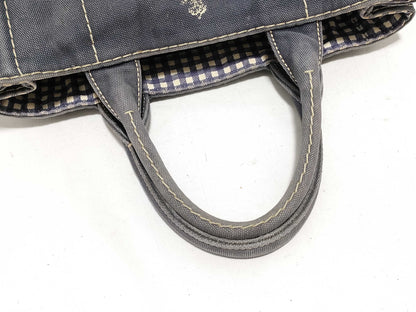 PRADA Prada Handbag Shoulder Bag 2-Way Triangle Logo Gingham Check Tote Bag