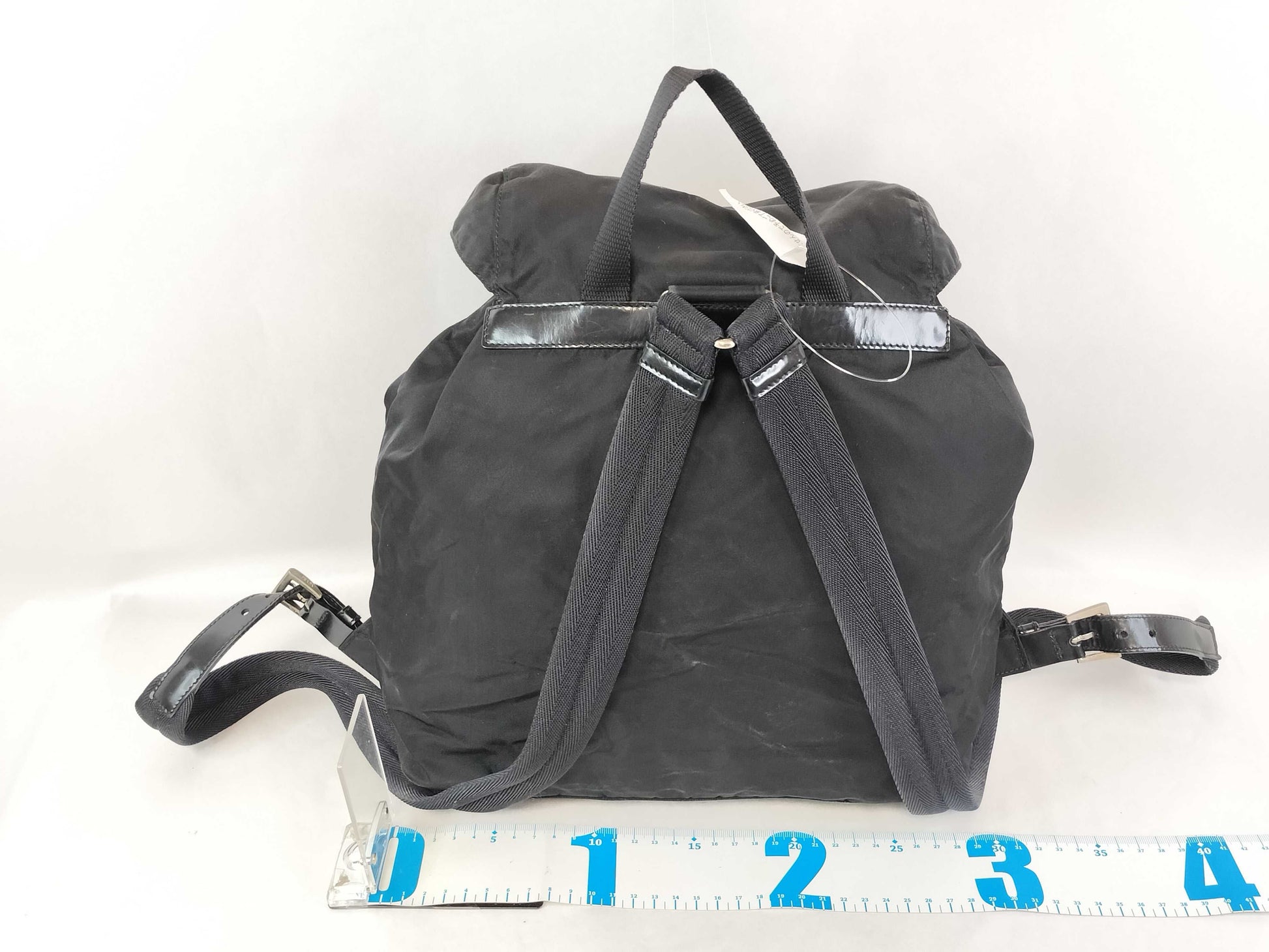 PRADA Nylon Prada Backpack with Triangle Logo in Black