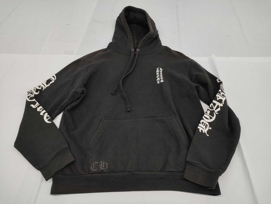 CHROME HEARTS Hoodie with Sleeve Logo, Size M, Black, Tops