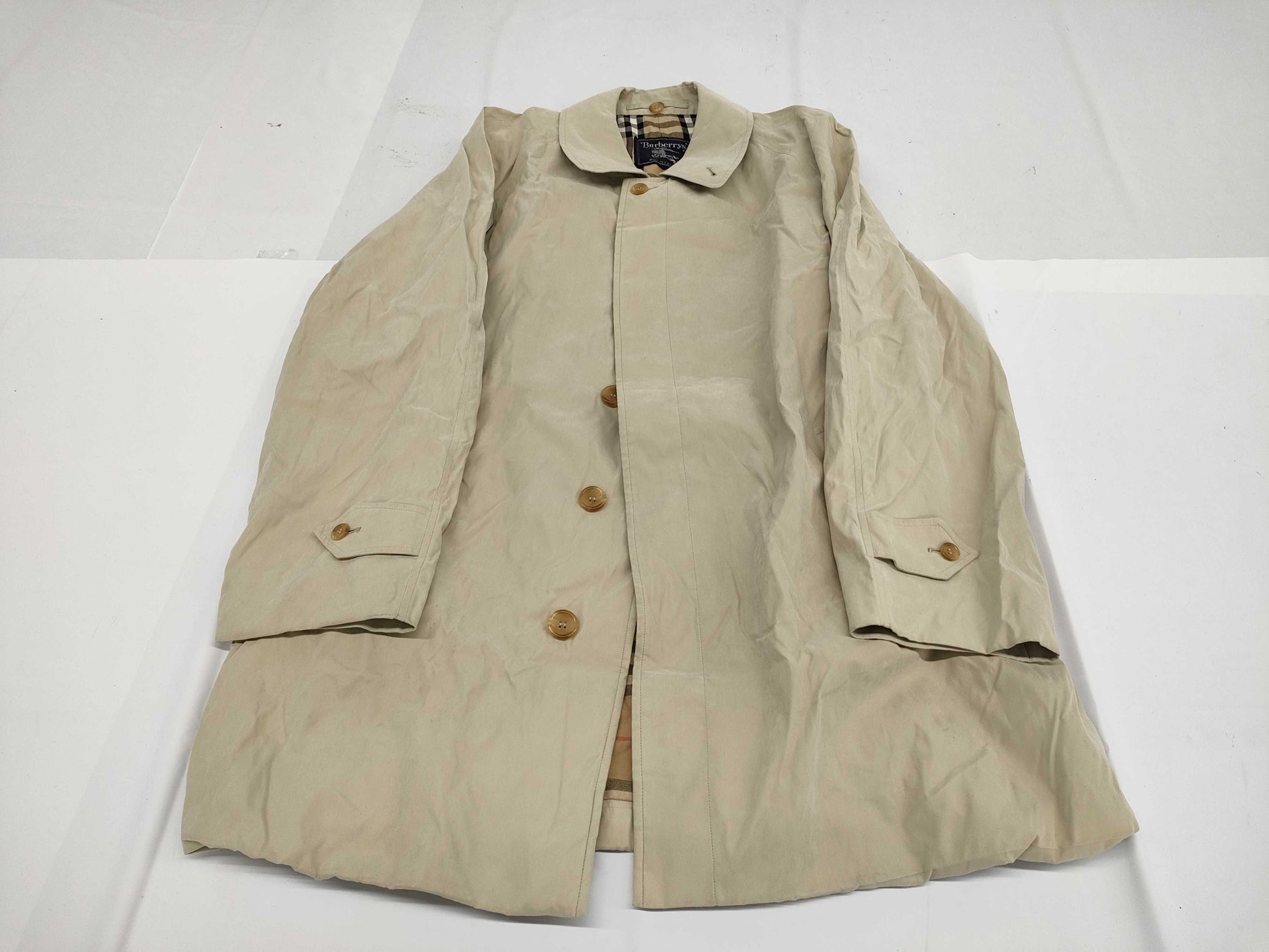 Burberrys Nova Check Coat with Stand Collar