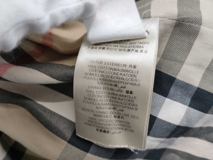 BURBERRY Nova Check Honey Beige Trench Coat with Belt, Size 38