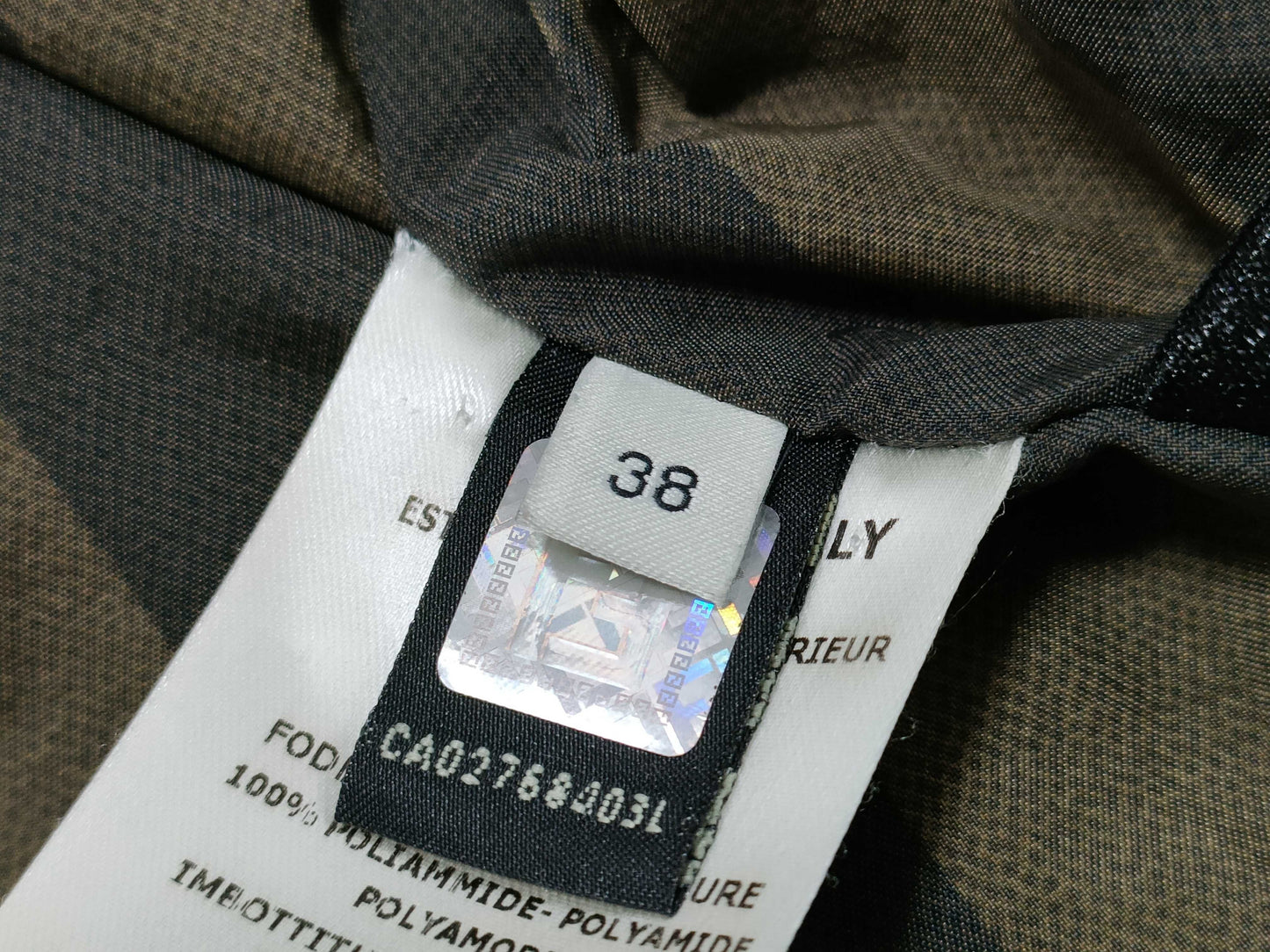 FENDI Striped Hoodie Down Jacket, White, Size 38