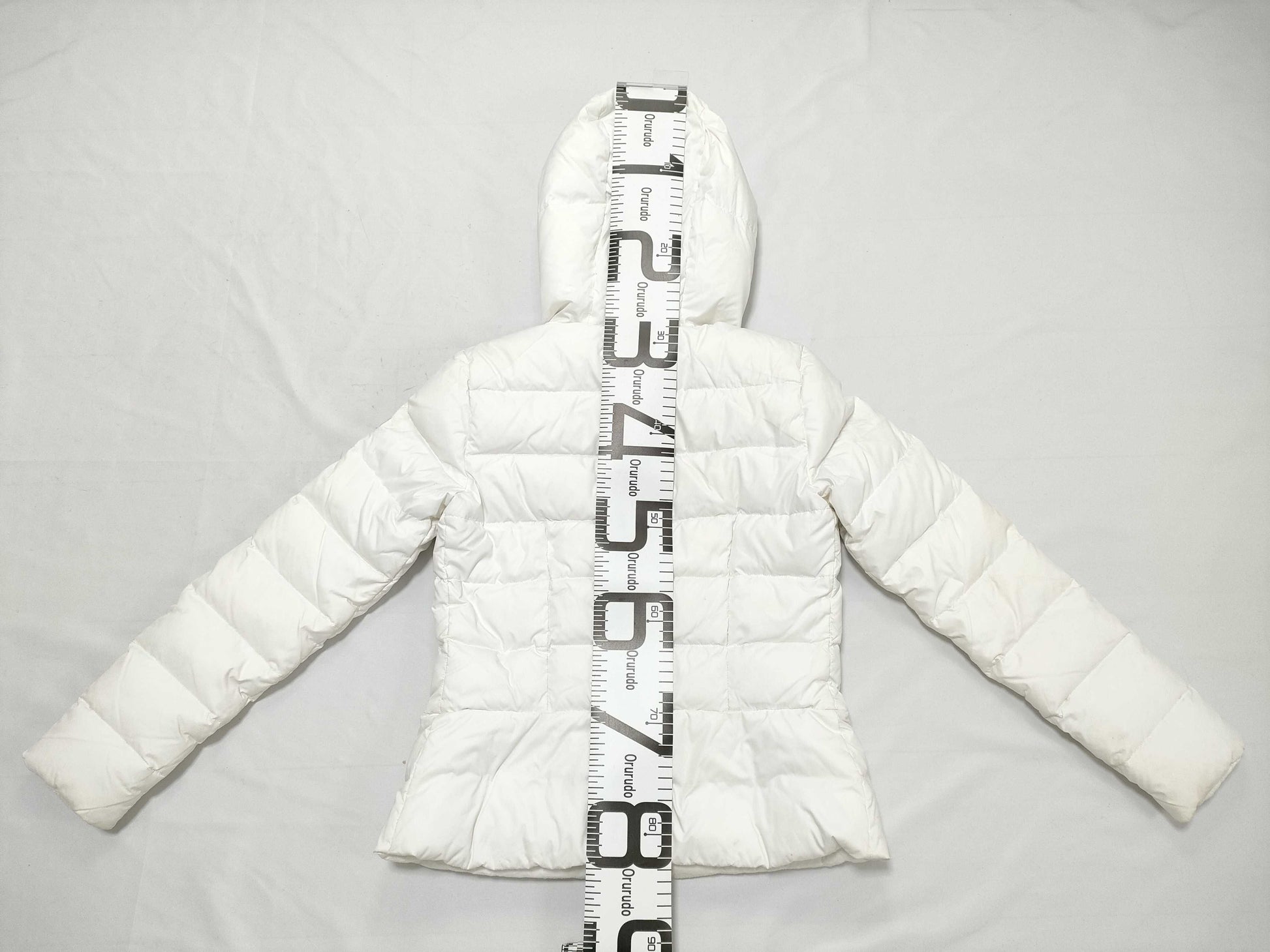 FENDI Striped Hoodie Down Jacket, White, Size 38