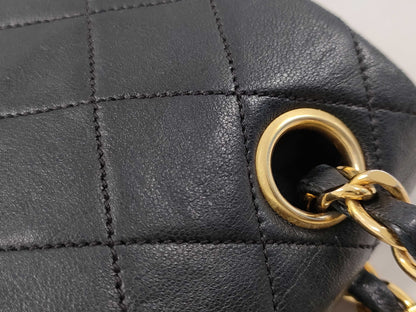 CHANEL Matelasse 25 Lambskin Gold Hardware Double Flap Double Chain Shoulder Bag Black with Card and Seal
