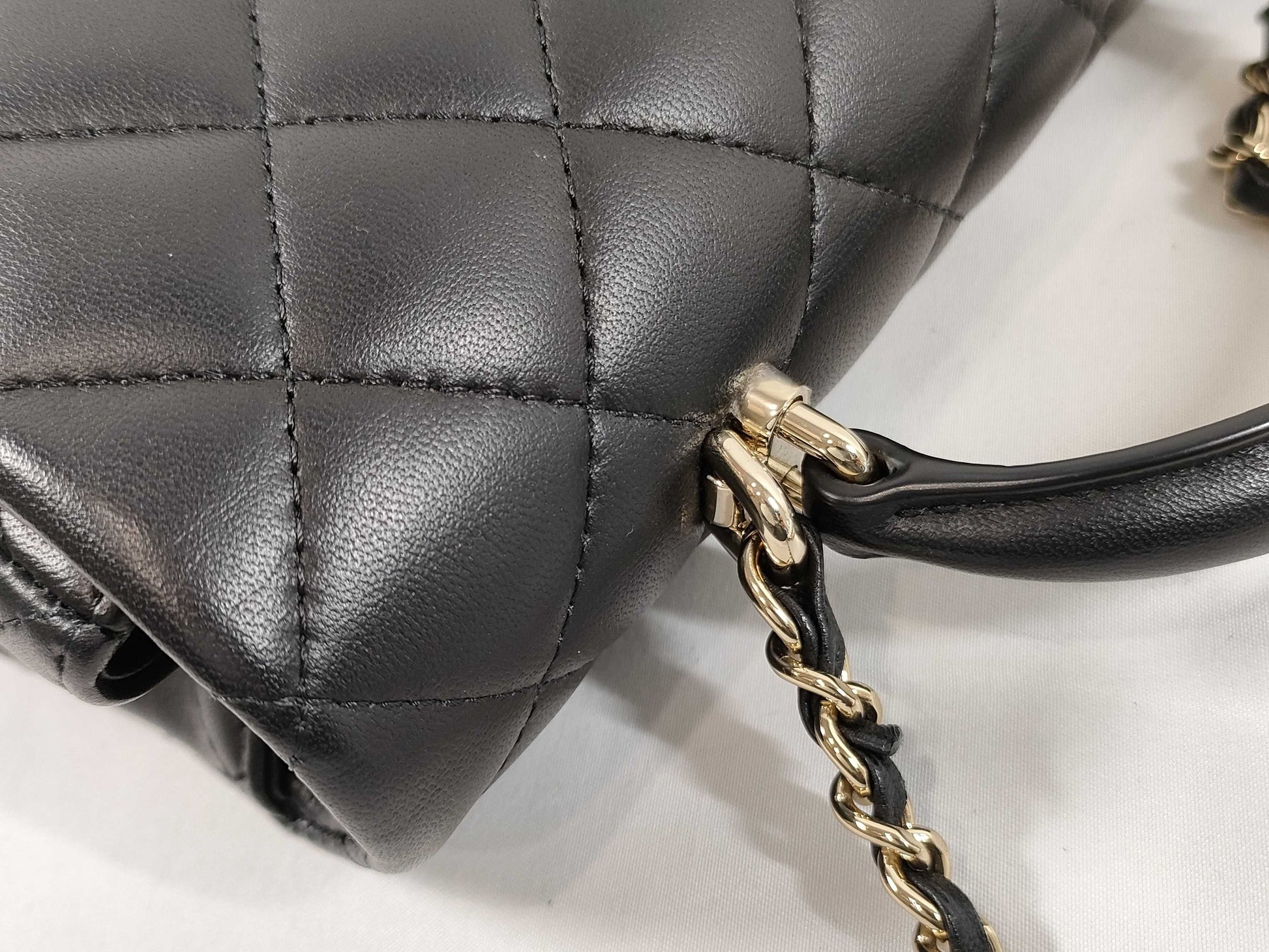 CHANEL Matelasse Coco Handle XXS, Gold Hardware, Complete, 2-Way Handbag, Chain Shoulder Bag, Serial Number Plate, Black, Shoulder Bag