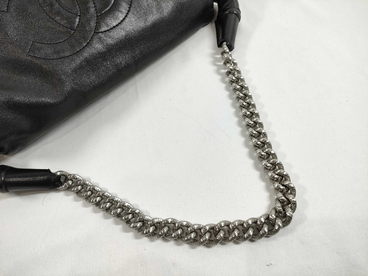 CHANEL Lambskin Coco Mark Chain Shoulder Bag, Black, No. 13