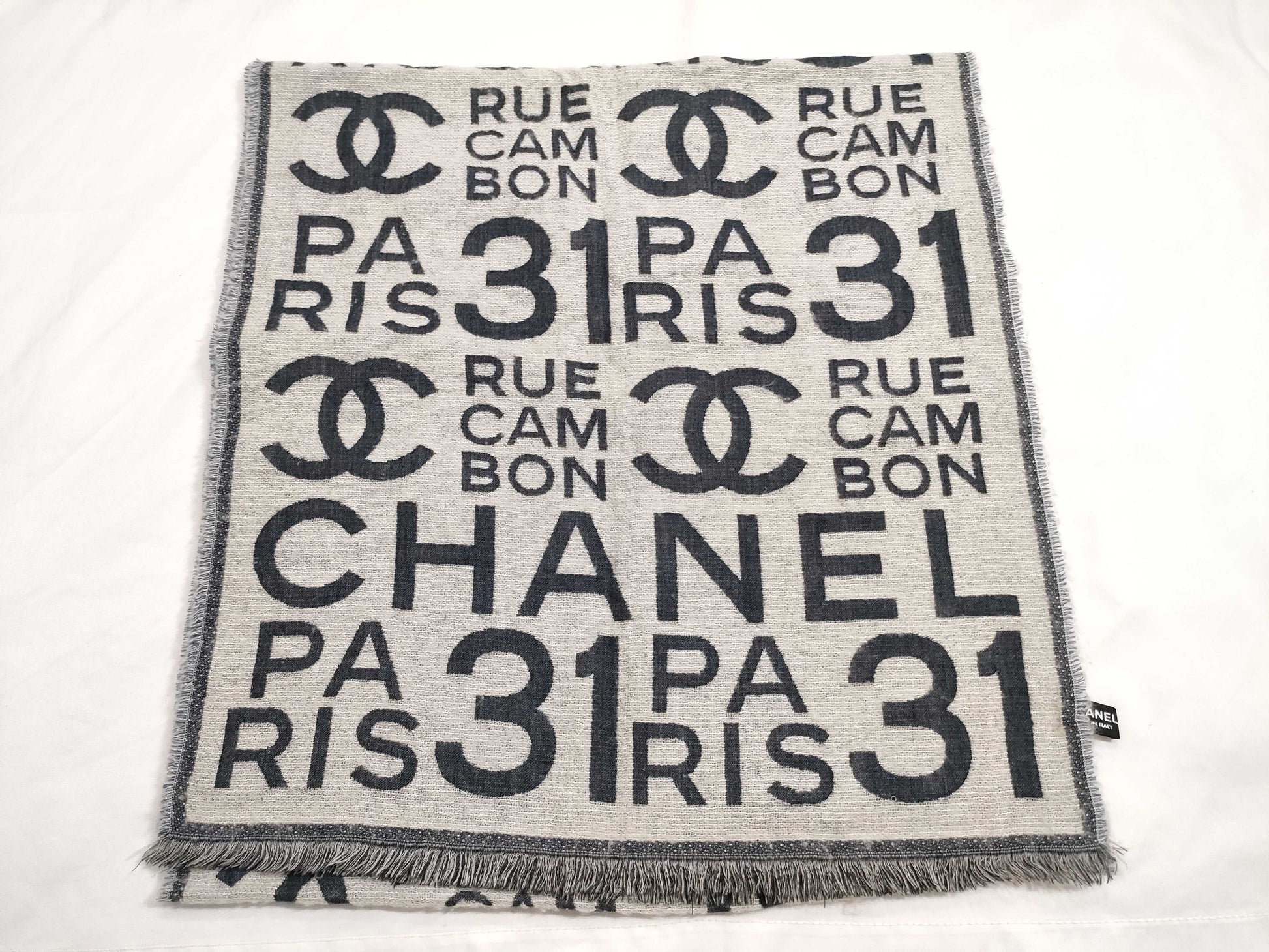 CHANEL Coco Mark Shawl 20V Cashmere and Silk Scarf