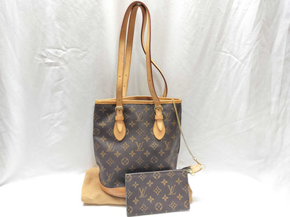LOUIS VUITTON Monogram Bucket Shoulder Bag with Pouch 