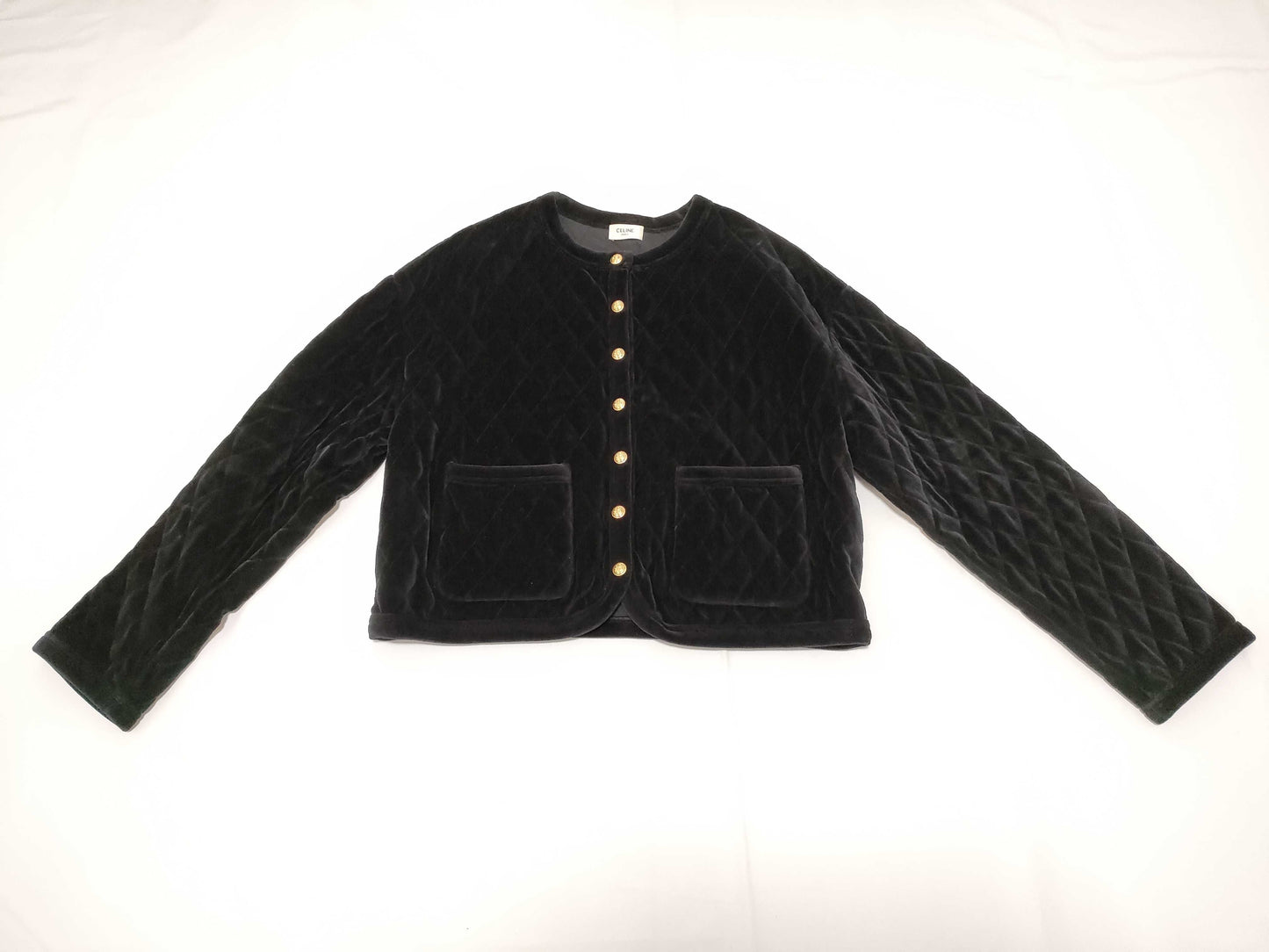 CELINE Velvet Quilted Short Jacket