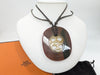 HERMES Lift GM Buffalo Horn x Lacquer Wood Necklace Red Necklace
