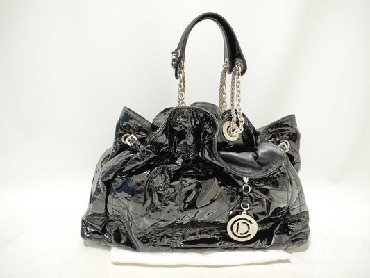 Dior Enamel Lady Dior Cannage Tote Bag