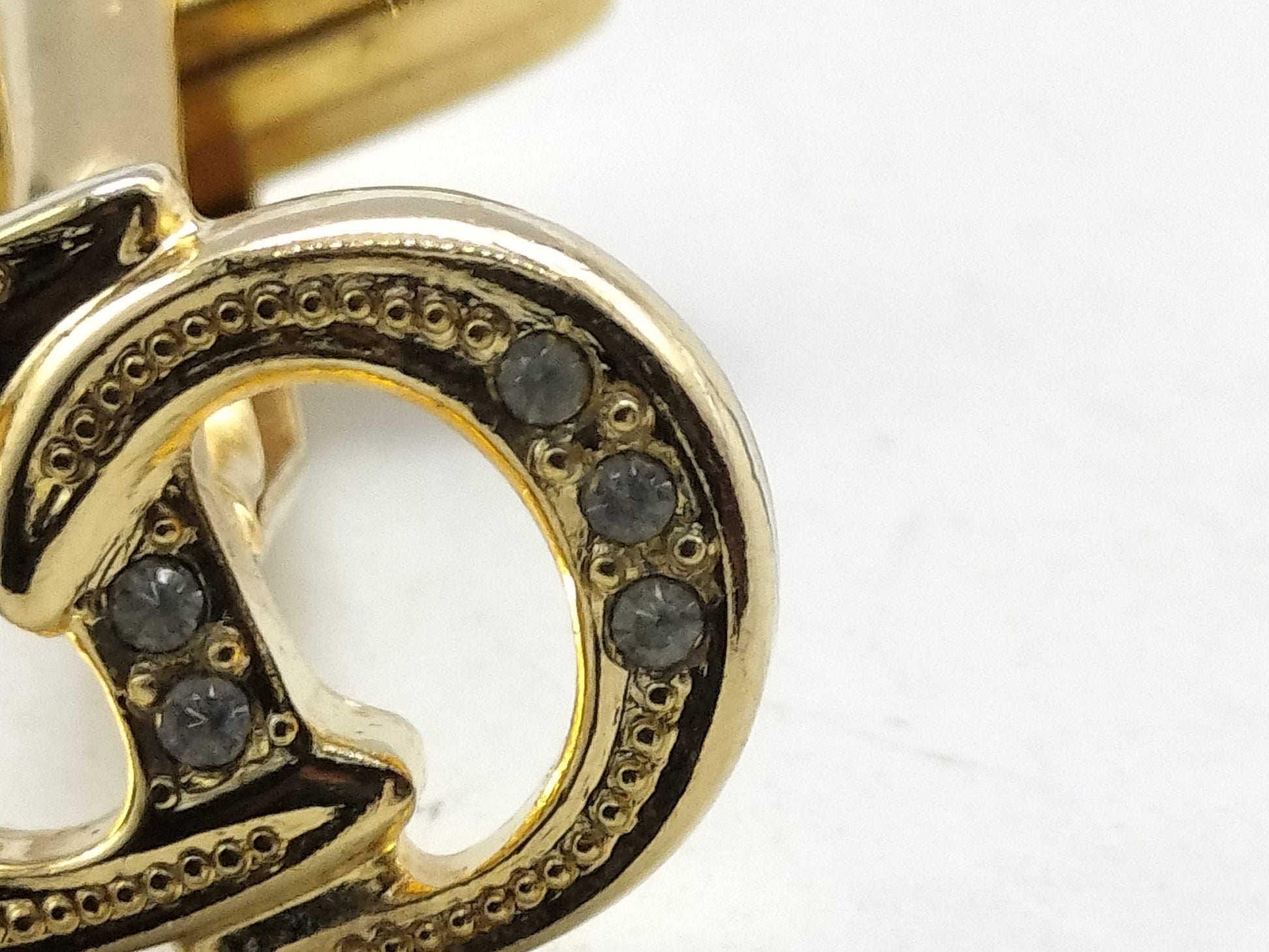 Dior CD logo rhinestone cufflinks tie clip/cufflinks